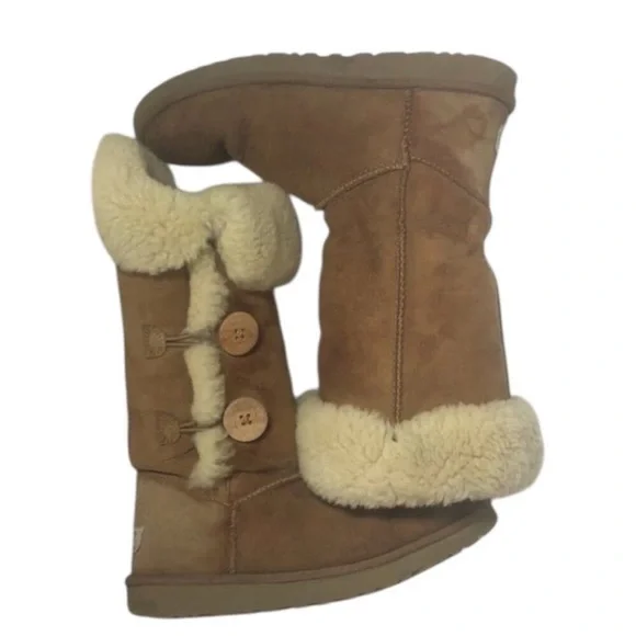 UGG Bailey Boot Women's Size 8 Chestnut Triplet II Sherpa Lined Tall Shoe 1873 - Picture 1 of 12